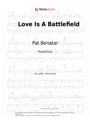 Sheet music, chords Pat Benatar - Love Is A Battlefield
