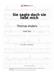 Sheet music, chords Thomas Anders, Florian Silbereisen - Sie sagte doch sie liebt mich