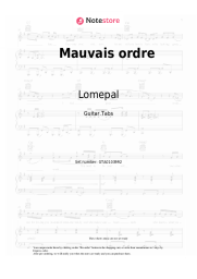 Sheet music, chords Lomepal - Mauvais ordre