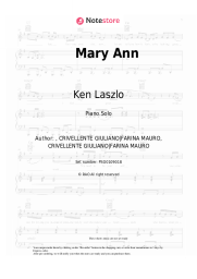 Sheet music, chords Ken Laszlo - Mary Ann