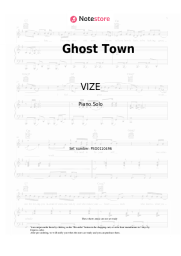 Sheet music, chords VIZE, Joris Sava, July - Ghost Town