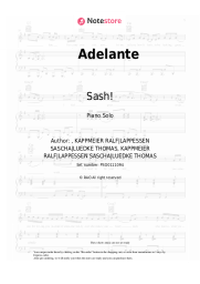 Sheet music, chords Sash! - Adelante