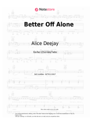 Sheet music, chords Alice Deejay - Better Off Alone