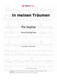 Sheet music, chords Pia Sophie - In meinen Träumen