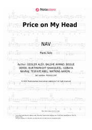 Sheet music, chords NAV, The Weeknd - Price on My Head