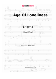 Sheet music, chords Enigma - Age Of Loneliness