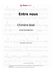 Sheet music, chords Chimène Badi - Entre nous