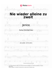 Sheet music, chords Jenice - Nie wieder alleine zu zweit