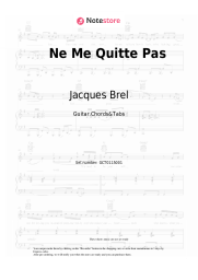 Sheet music, chords Jacques Brel - Ne Me Quitte Pas