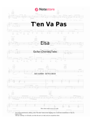 Sheet music, chords Elsa - T'en Va Pas