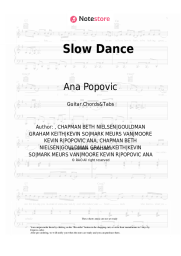 Sheet music, chords Ana Popovic, Robben Ford - Slow Dance