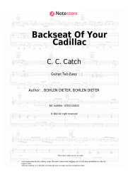 Sheet music, chords C. C. Catch - Backseat Of Your Cadillac