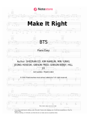 Sheet music, chords BTS - Make It Right