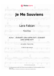 Sheet music, chords Lara Fabian - Je Me Souviens
