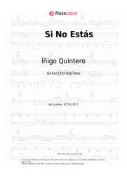 Sheet music, chords Íñigo Quintero - Si No Estás