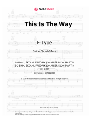 Sheet music, chords E-Type - This Is The Way