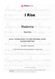 Sheet music, chords Madonna - I Rise