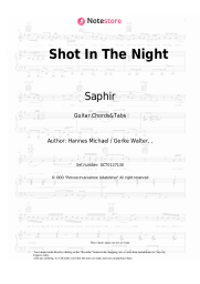 Sheet music, chords SAPHIR - Shot In The Night