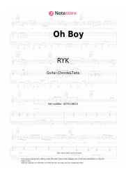 Sheet music, chords RYK - Oh Boy