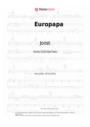 Sheet music, chords Joost - Europapa