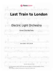 Sheet music, chords Electric Light Orchestra - Last Train to London