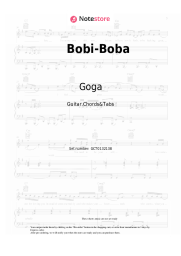 Sheet music, chords Goga - Bobi-Boba