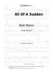 Sheet music, chords Matt Monro - All Of A Sudden