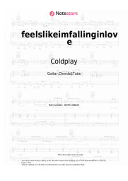 Sheet music, chords Coldplay - feelslikeimfallinginlove