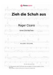 Sheet music, chords Roger Cicero - Zieh die Schuh aus