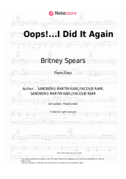 Sheet music, chords Britney Spears - Oops!...I Did It Again