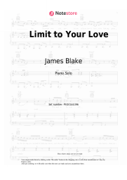 Sheet music, chords James Blake - Limit to Your Love