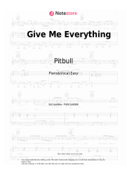 Sheet music, chords Pitbull, Ne-Yo, Afrojack, Nayer - Give Me Everything