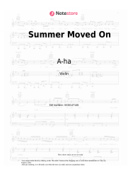 Sheet music, chords A-ha - Summer Moved On