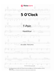 Sheet music, chords T-Pain, Lily Allen, Wiz Khalifa - 5 O'Clock
