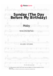 Sheet music, chords Moby - Sunday (The Day Before My Birthday)