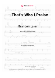 Sheet music, chords Brandon Lake - That's Who I Praise