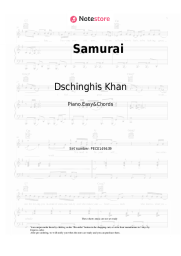 Sheet music, chords Dschinghis Khan - Samurai