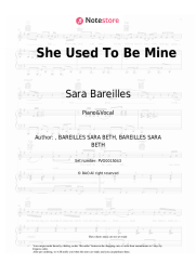 Sheet music, chords Sara Bareilles - She Used To Be Mine