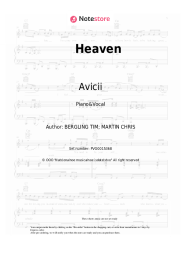 Sheet music, chords Avicii - Heaven
