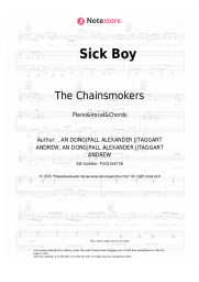 Sheet music, chords The Chainsmokers - Sick Boy