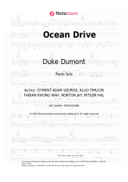 Sheet music, chords Duke Dumont - Ocean Drive