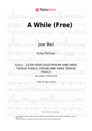 Sheet music, chords Joe Bel - A While (Free)