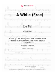 Sheet music, chords Joe Bel - A While (Free)