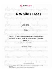 Sheet music, chords Joe Bel - A While (Free)