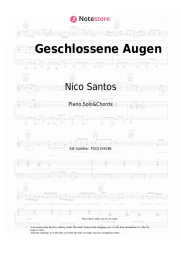 Sheet music, chords Nico Santos, Sido - Geschlossene Augen