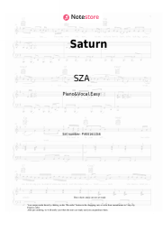 Sheet music, chords SZA - Saturn