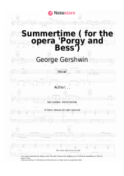 Sheet music, chords George Gershwin - Summertime ( for the opera 'Porgy and Bess')