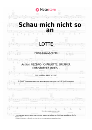 Sheet music, chords LOTTE - Schau mich nicht so an