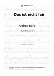Sheet music, chords Andrea Berg - Das ist nicht fair