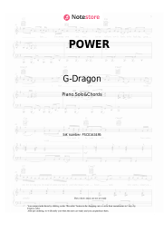 Sheet music, chords G-Dragon - POWER
